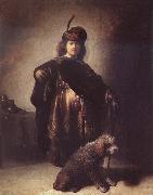 Rembrandt van rijn Self-Portrait with Dog china oil painting reproduction